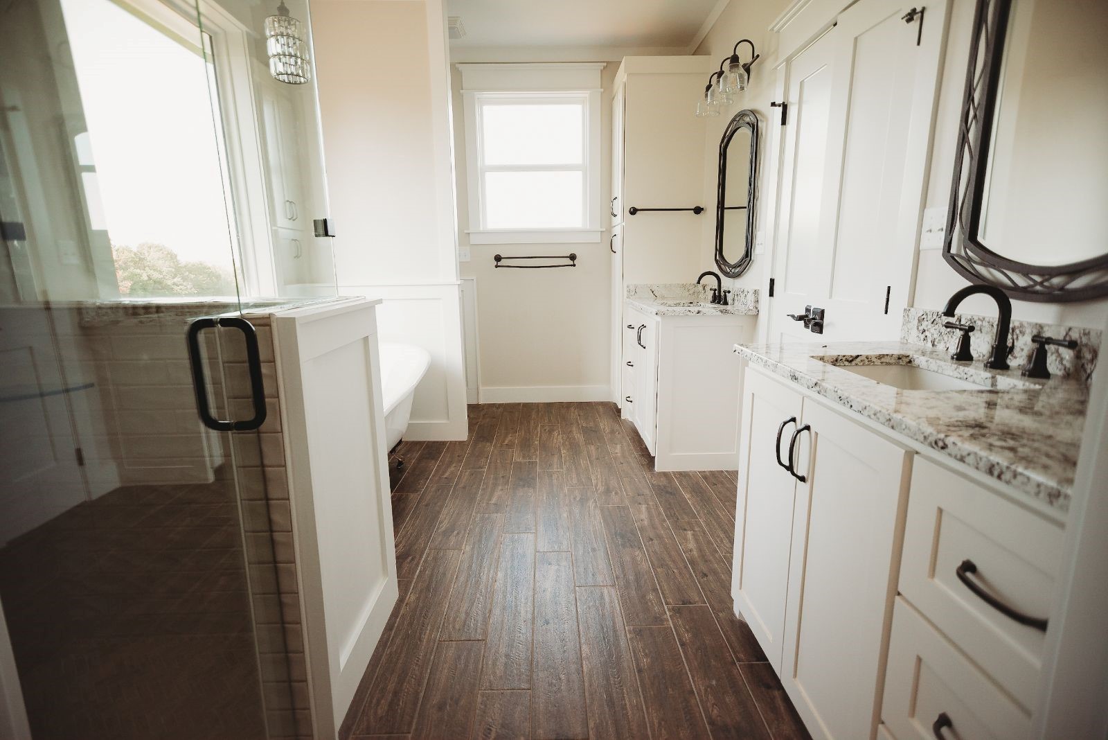 Tile in the master bathroom